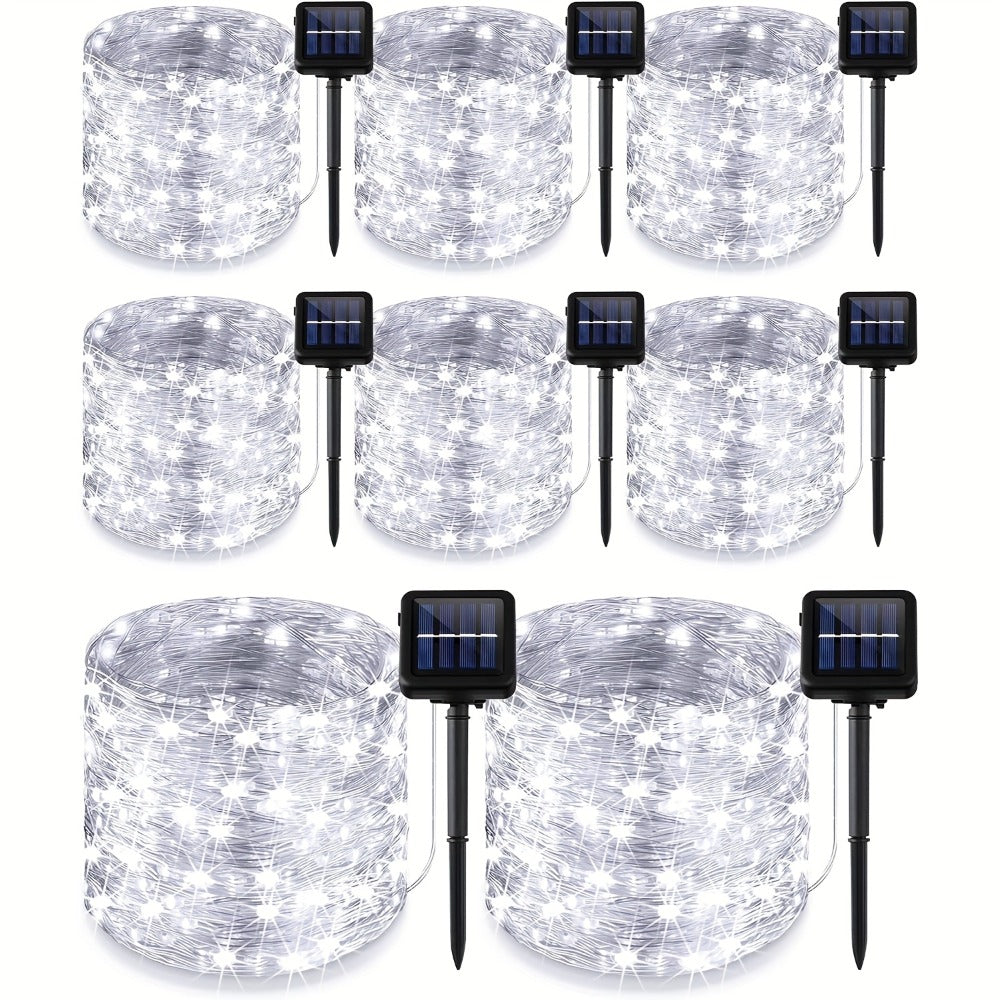 Solar Fairy String Lights Outdoor ¨C 110 LED Copper Wire Solar Twinkle Lights with 8 Modes & Touch Control for Christmas Tree, Garden, Patio, Wedding & Party ¨C 2, 4 or 8 Pack