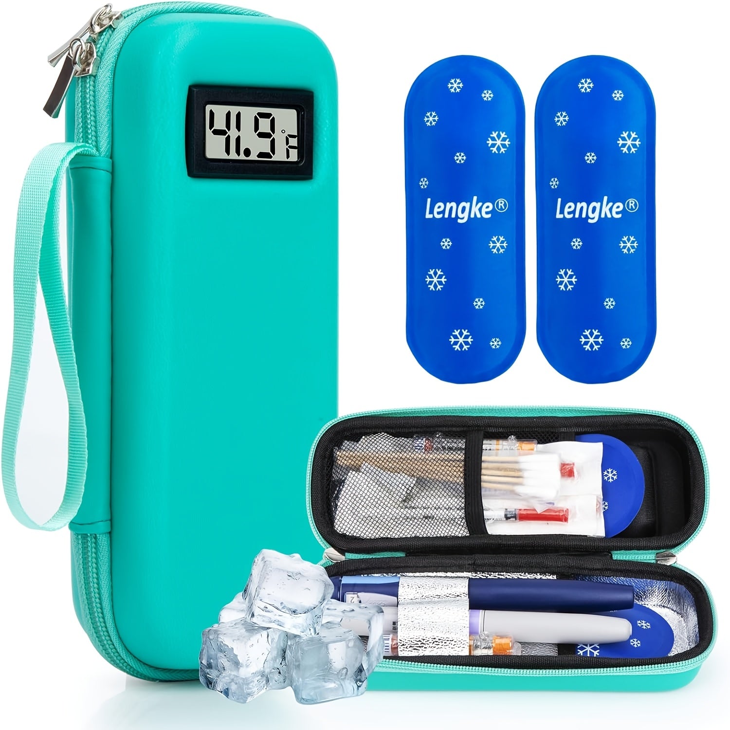 Insulin Cooler Travel Case with Temperature Display ¨C Portable Diabetic Medication Bag with 2 TSA Approved Ice Packs for Insulin Pens, Vials & Diabetic Supplies, Keeps Insulin Cold Up to 12 Hours
