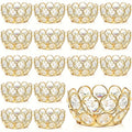 Tea Light Candle Holders Set of 20 ¨C Crystal Bowl Votive Holders for Wedding Centerpiece, Dining Table, Home Decor & Party ¨C Gold & Silver Glass Tealight Cups