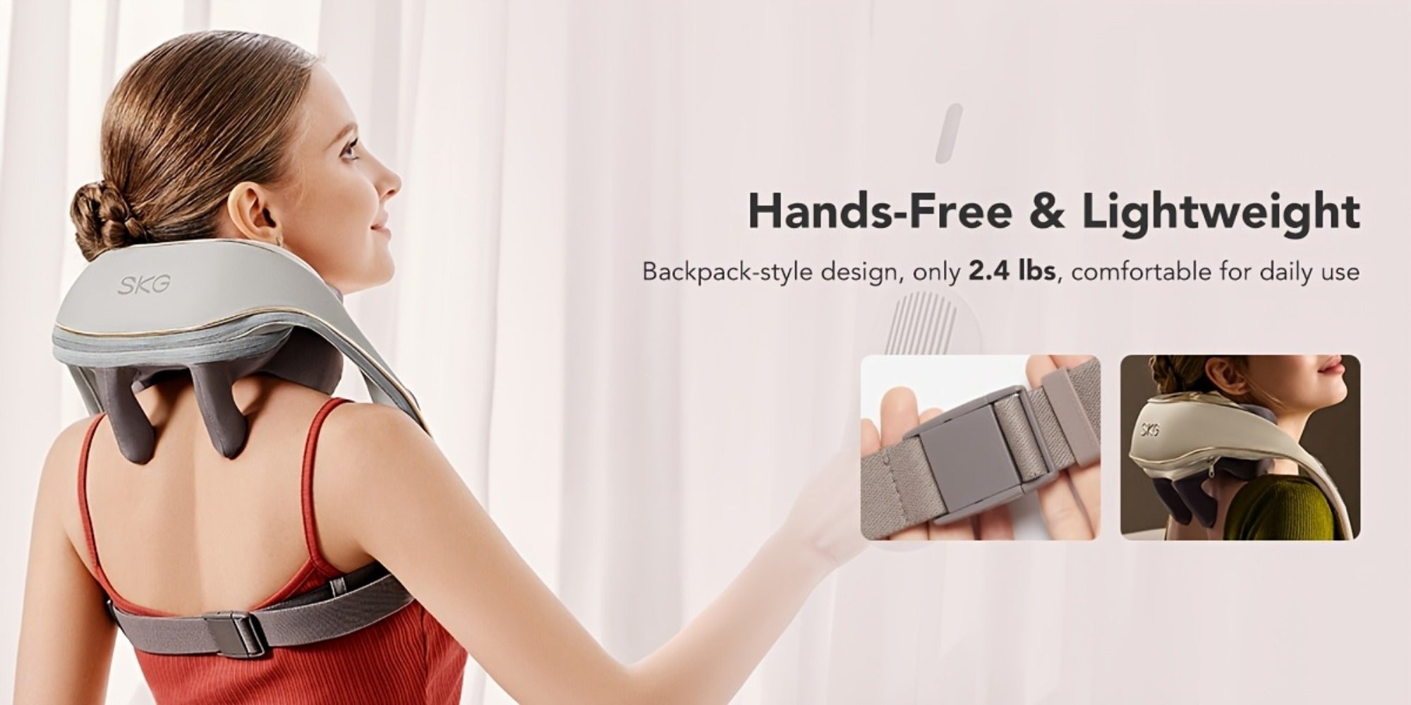 Wearable Neck & Shoulder Massager with Heat ¨C 6D Bionic Hand Kneading Trapezius Massager, 9 Modes 3 Intensities 40-45¡ãC Heat, Hands-Free Deep Tissue Massage for Home & Office, Gift for Women Men Mom