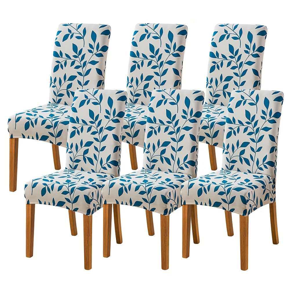 Dining Chair Covers Slipcovers Set of 4 or 6 - Spandex Stretch Milk Velvet Removable Washable Parsons Chair Protector | Anti-Slip Elastic Band | Multiple Prints | Kitchen Dining Room Hotel Ceremony