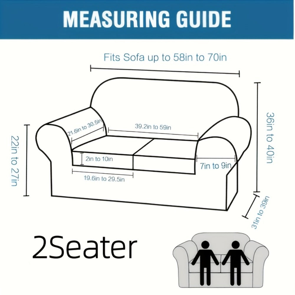 Stretch Sofa Cover Elastic Slipcover Grid Pattern Jacquard Anti-Slip Full Coverage Sofa Protector Machine Washable for 1 2 3 Seater XL Sofa Living Room Bedroom
