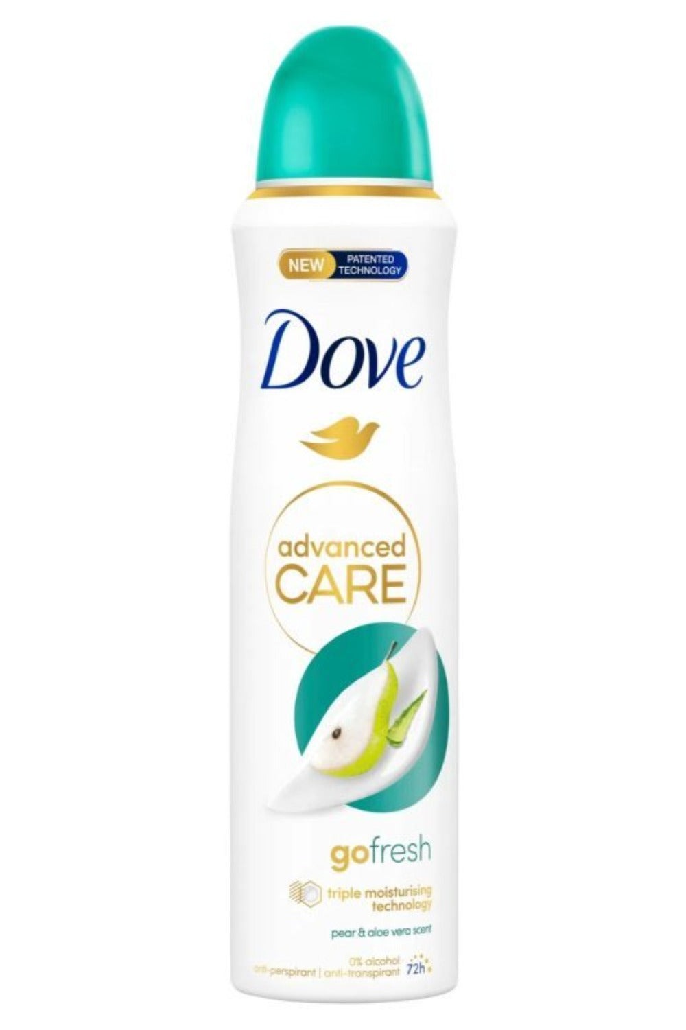 Deodorant Spray for Women 2 Pack ¨C Dove Go Fresh Pear & Aloe Vera 150ml, 48H Fresh Protection, 0% Alcohol, Moisturizing Care, No White Marks, Quick-Dry Aerosol, Long-Lasting Fruity Scent, Daily Use Gym Travel