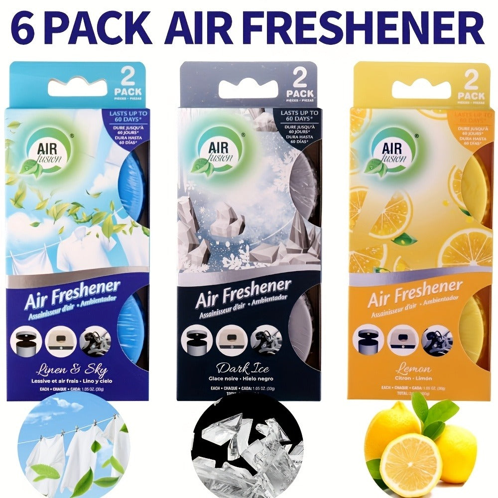 Air Freshener Spray 6 Pack Odor Eliminator for Bathroom Kitchen Car Cat Litter Box Garbage Can Small Spaces Lasts 30 Days Each