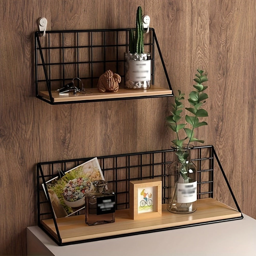 Metal Floating Wall Shelf ¨C No Drill Wall Mounted Storage Rack for Bathroom, Living Room & Bedroom, Minimalist Iron Wall Organizer Shelf Decor