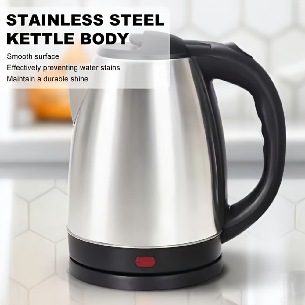 Electric Kettle Stainless Steel 2L Large Capacity 67.63oz with Auto Shut-Off, LED Indicator, BPA-Free Double Wall, Fast Boiling for Coffee & Tea ¨C Black Hot Water Kettle for Home, Office & Dorm