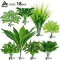 18 Pack UV Protected Artificial Boxwood Stems Faux Greenery Decor