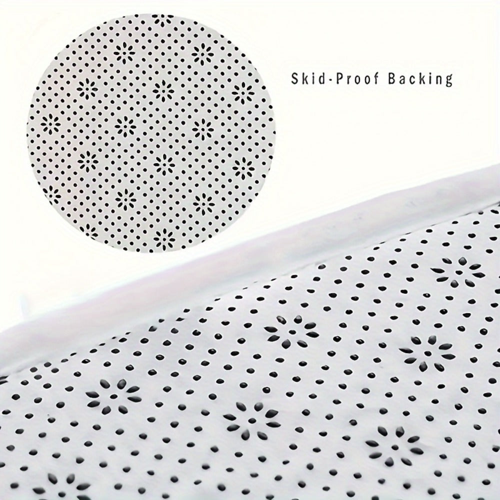 Cat Pattern Non-Slip Flannel Floor Mat Washable Soft Rug with Anti-Slip Backing - Black White Playful Cat Design for Kitchen Entryway Dining Room Bedroom Bathroom, Hand Washable Home Decor Floor Mat
