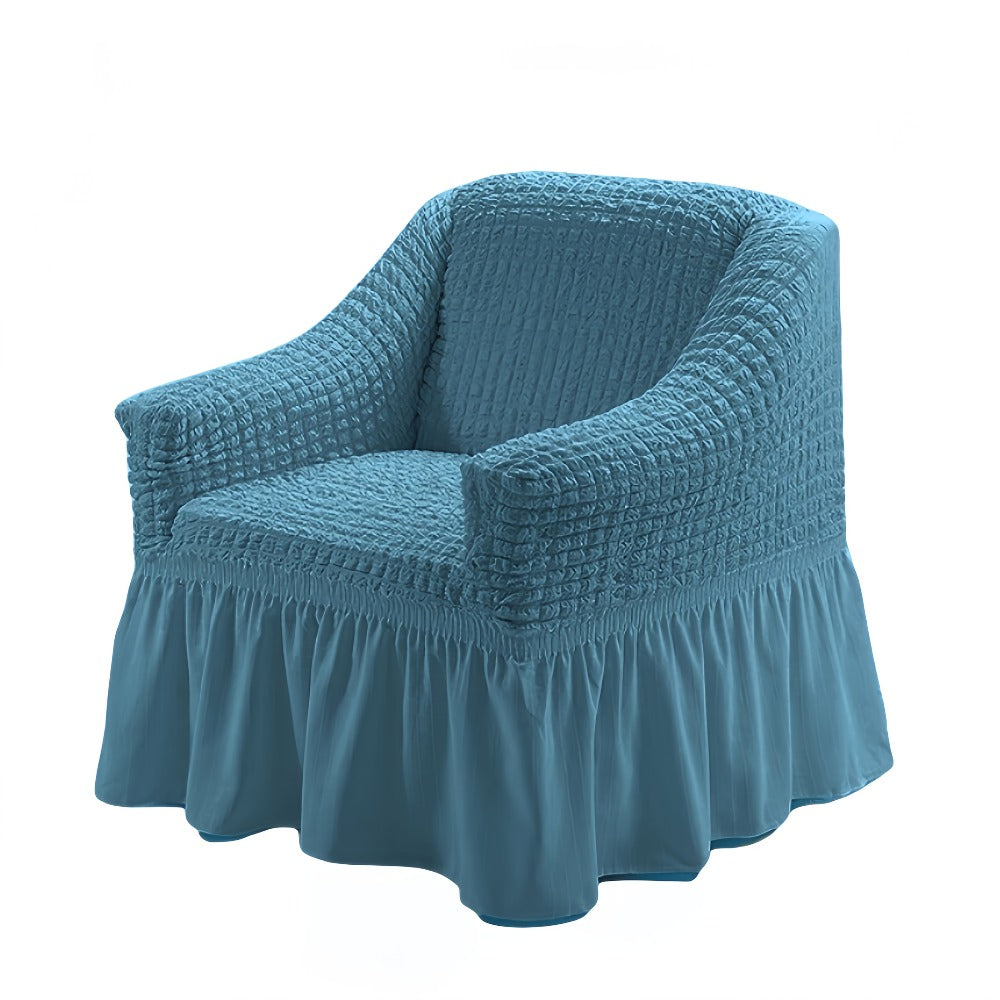 Stretch Seersucker Sofa Cover Solid Color Elastic Band Closure Machine Washable Slipcover for Armchair Loveseat 1 2 3 4 Seater - 8 Colors Home Wedding Decor