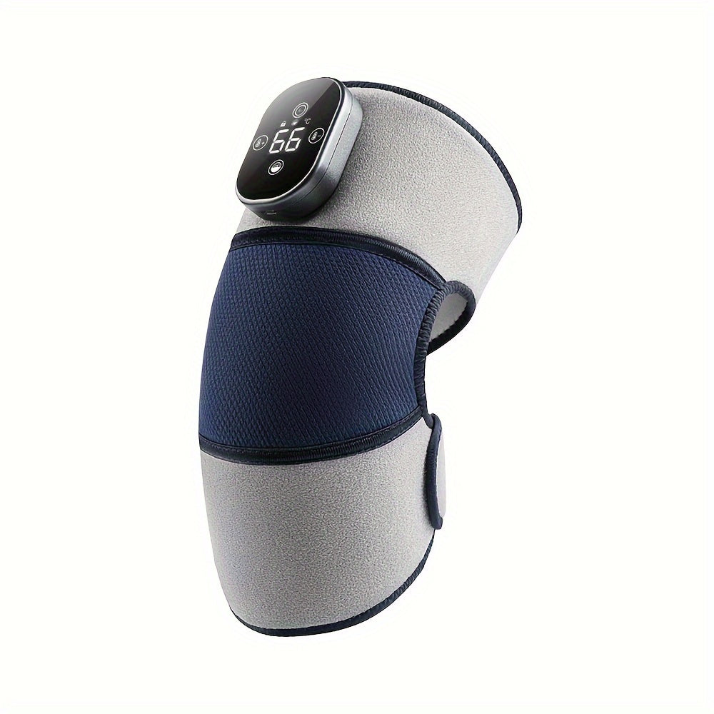 Electric Heated Knee Massager 3-in-1, Vibrating Heating Pad for Knee Shoulder Elbow, 5 Temperature Settings 45-65¡ãC, 3-Speed Massage, Wireless Wearable Pain Relief Wrap
