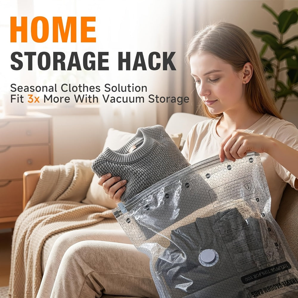 Travel Compression Bags with Pump 24 Pack - Vacuum Storage Pouches for Clothing, Space Saving Packing Bags for Suitcase Backpack
