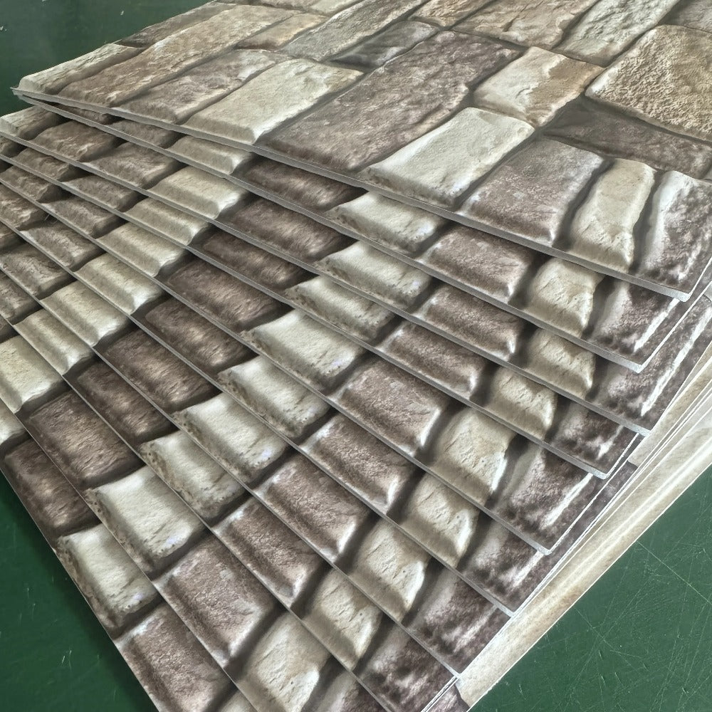 Peel and Stick Tile Stickers 20pcs Vintage Brick Pattern Self-Adhesive Waterproof Wall Tiles for Kitchen Bathroom Toilet ¨C Removable Oil-Proof Backsplash Wall Art Decor
