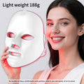 LED Light Therapy Facial Mask Device 7 Color Photon Skin Rejuvenation Face Care Beauty Tool USB Rechargeable Anti-Aging Wrinkle Acne Treatment Home Spa Gift