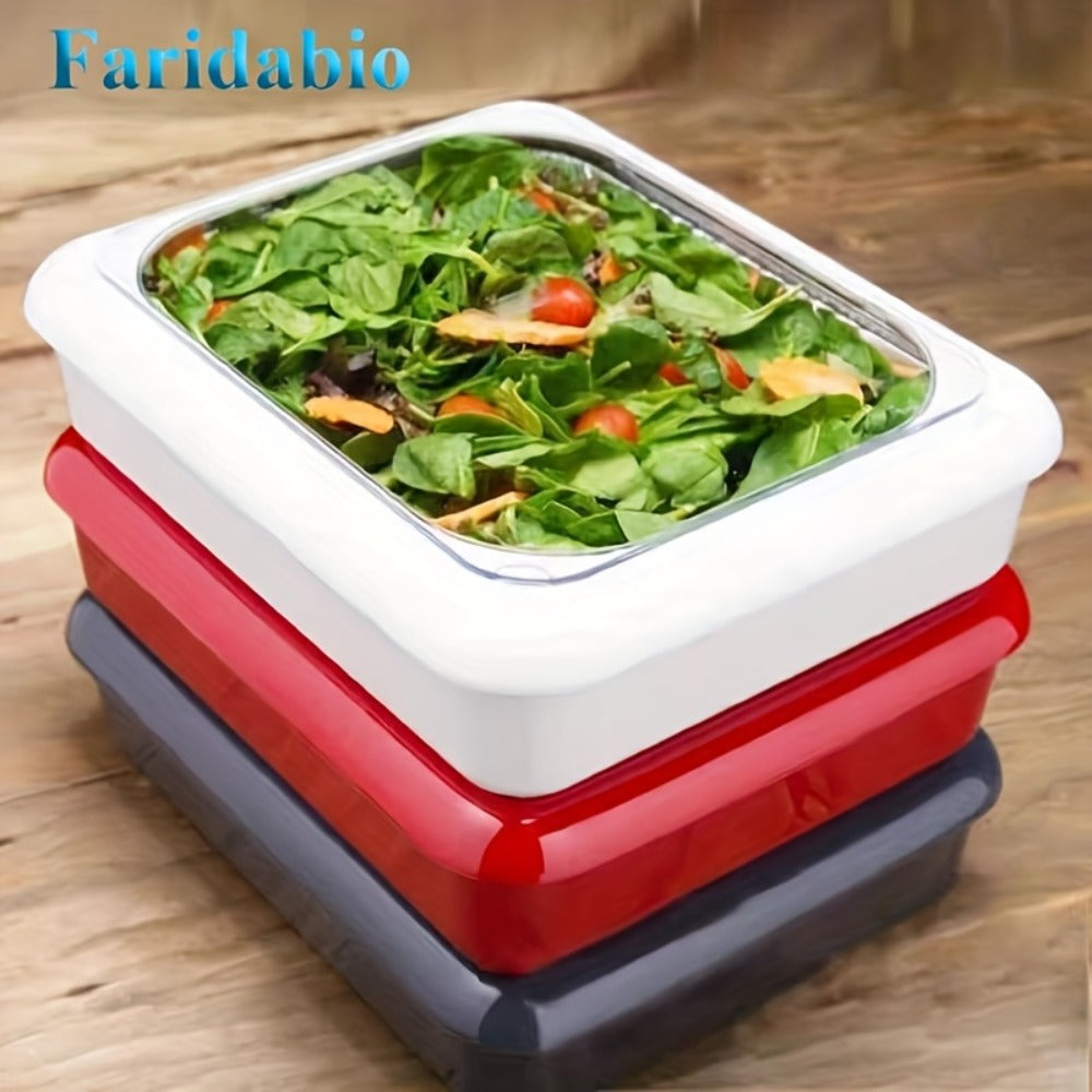 Aluminum Foil Tray with Lid - Insulated Stackable BBQ & Salad Serving Container for Outdoor Picnic, Party, Kitchen Use, Rectangular, Black & Red