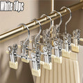 Stainless Steel Clothes Hangers 10 Pack Non-Slip Non-Marking Retractable Metal Hangers with Sock Hook Space Saving Closet Organizer for Wardrobe Drying Laundry