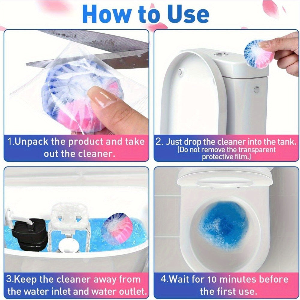 Toilet Bowl Cleaner Tablets 24 Pack, Automatic Toilet Tank Cleaning Tablets with Fresh Pine and Lemongrass Scent, Strong Detergent Bubbles for Bathroom Toilet Tank Cleaner Maintenance