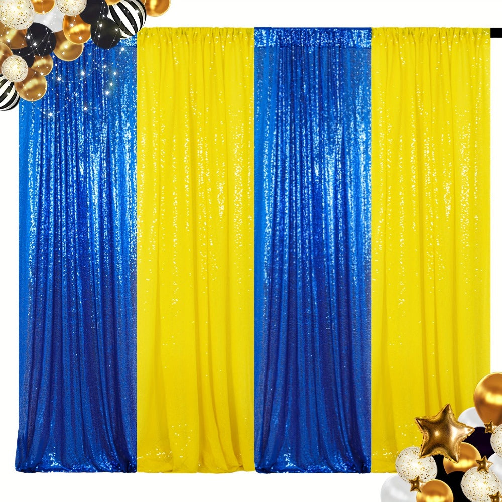 Sequin Backdrop Curtain 4 Panels 2FTx8FT ¨C Shimmer Glitter Background for Wedding Party Photo Booth Decoration
