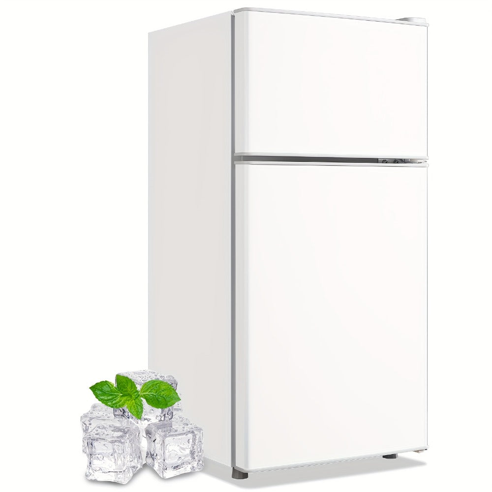 Mini Refrigerator with Freezer, 2.4 Cu Ft Double Door Small Fridge with Removable Shelves & Adjustable Feet ¨C Compact Personal Fridge for Bedroom, Dorm, Apartment, Home Office and Kitchen
