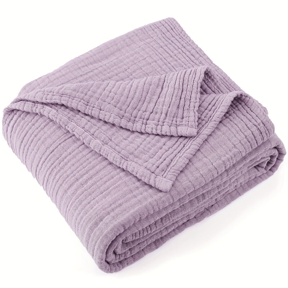 Muslin Blanket 100% Cotton 6-Layer ¨C Breathable Soft Gauze Throw for Couch & Bed, All Season, Machine Washable, 13 Colors, 5 Sizes