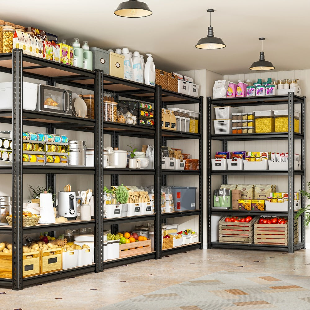 5-Tier Heavy Duty Metal Shelving Unit 2000LBS ¨C Adjustable Freestanding Steel Garage Storage Shelves 72¡±H x 35.5¡±W x 15.8¡±D Tool-Free Assembly Utility Rack Black