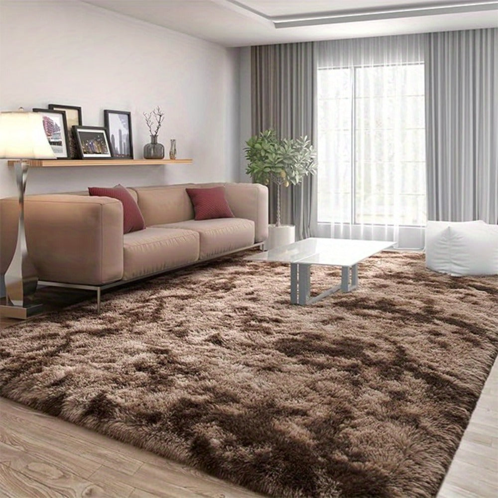 Fluffy Area Rug 6x9 - Super Soft Plush Shag Rug for Living Room & Bedroom, Non-Slip Machine Washable Floor Rug | Tie Dye Modern Home Decor Carpet, Large Fuzzy Rug for Room Decor