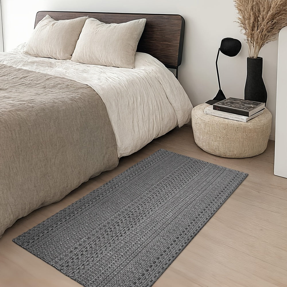 Washable Area Rug Non-Slip Rubber Backed Braided Woven Cotton Kitchen Mat Indoor Entryway Living Room Bedroom Floor Rug Multi-Size