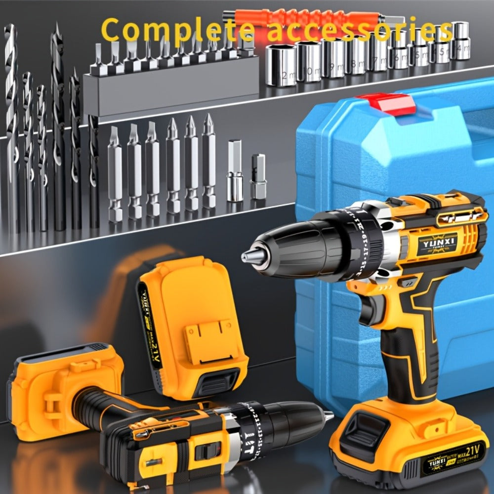 Cordless Impact Drill Set 21V - Wireless Power Drill with Battery & Quick Charger, Multifunctional Tool Kit for Home Repair, DIY Projects & Family Use, Multiple Configurations Available (Gift for Men)