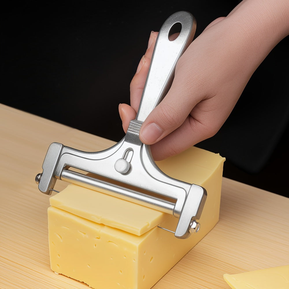 Cheese Slicer Adjustable Thickness 2-Pack, Stainless Steel Wire Cheese Cutter for Hard & Soft Cheese, Manual Kitchen Cheese Cutting Tool for Home Charcuterie Board Entertaining