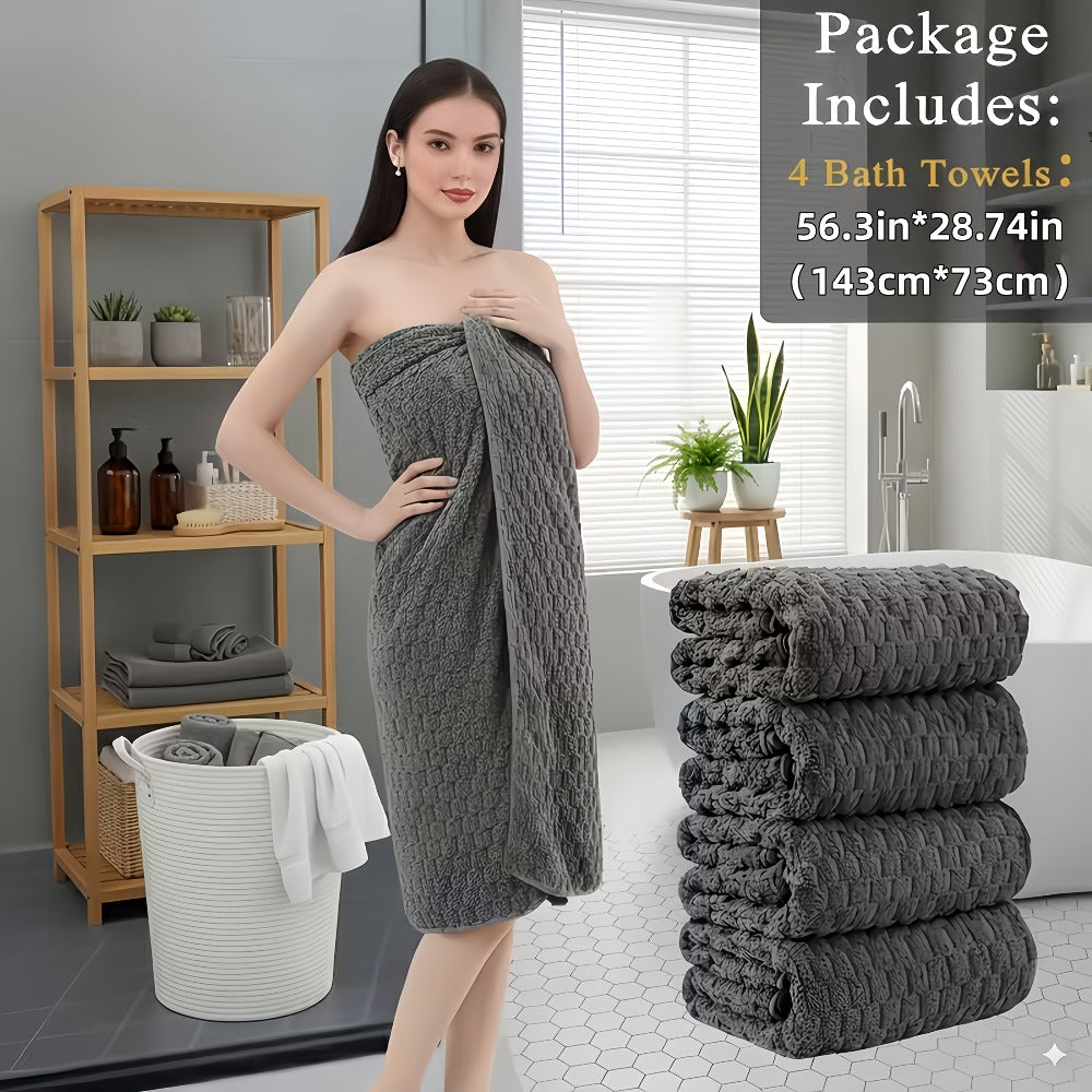 Microfiber Bath Towel Set Ultra-Soft Quick-Dry Skin-Friendly 4-Piece & 8-Piece Sets with Hair Drying Cap Multi-Color Options Luxury Spa Quality for Home Family Gifting