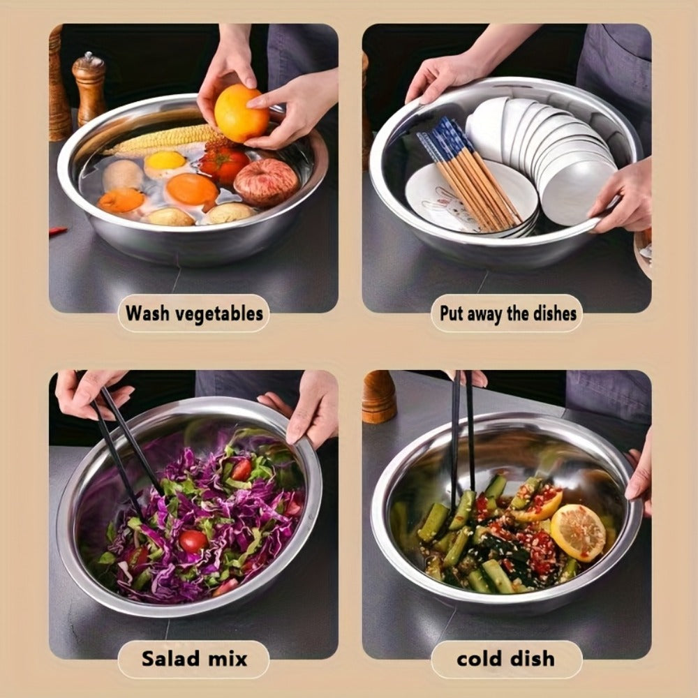 Stainless Steel Mixing Bowl Large 15.74 Inch Heavy Duty 304 Commercial Kitchen Bowl Rustproof Dishwashing Tub for Baking Cooking Pasta Prep