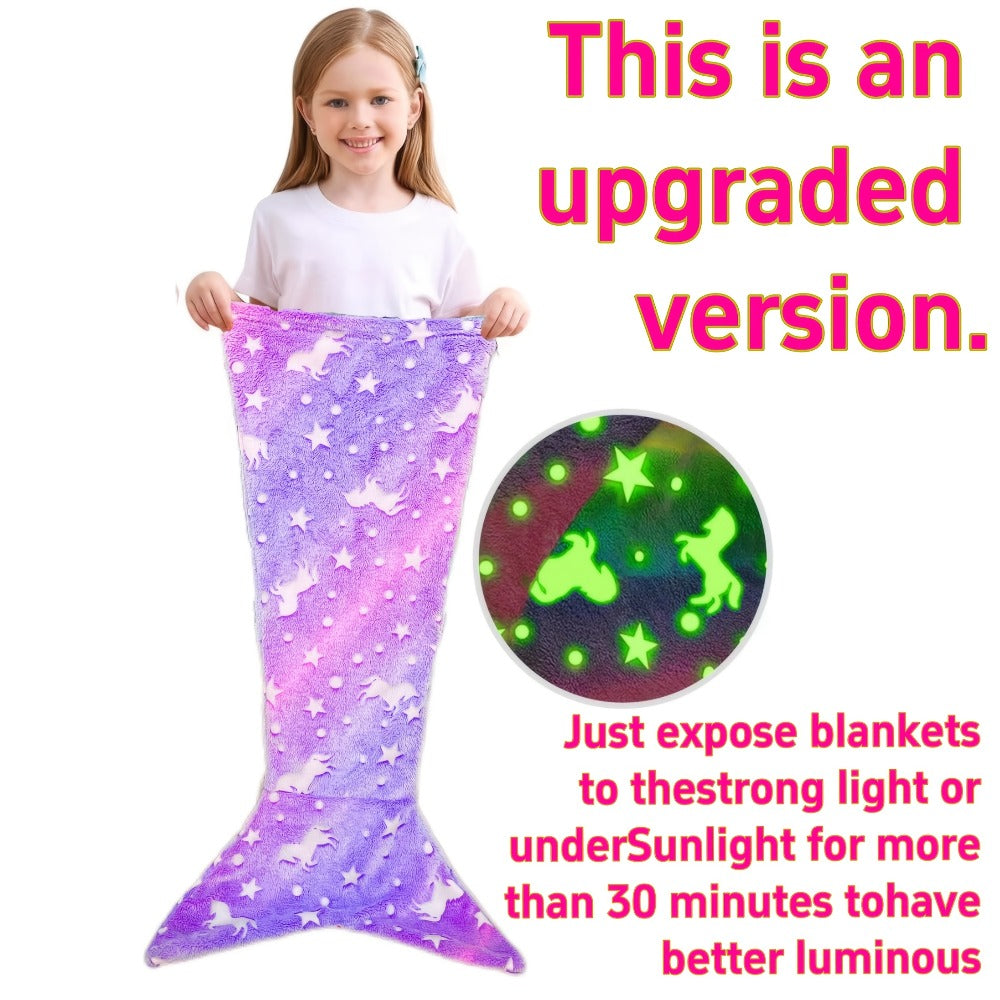 Mermaid Tail Sleeping Bag Blanket for Kids & Adults - Soft Flannel 200GSM Anti-Kick Cozy Bed Cover, Fun Novelty Bedding for Girls Boys Sleepovers Camping, 5 Colors: Green Red Blue Purple Yellow