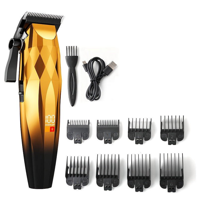 Hair Clipper for Men Professional Electric Trimmer | 7000RPM Motor | Ceramic Blade | 8 Guide Combs | 2000mAh LED Battery | Cordless USB Rechargeable | Fade Buzz Cut Home Barber Kit