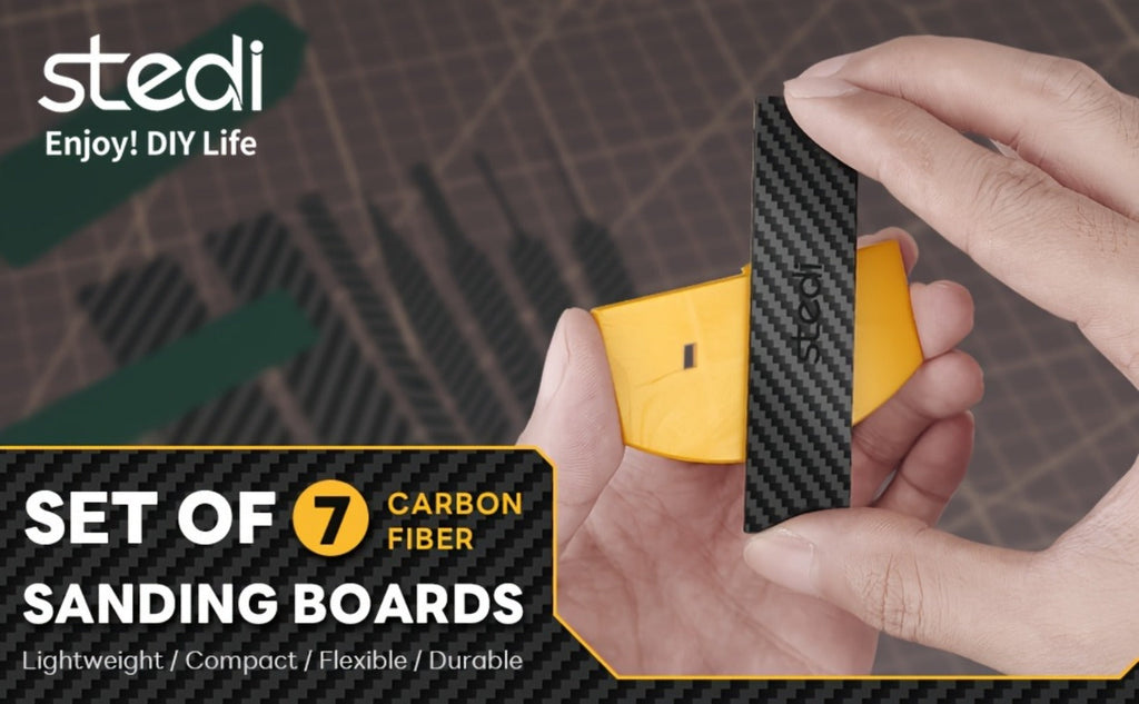 Carbon Fiber Sanding Sticks Set of 7, Hobby Model Sanding Tools with 4 Detail Polishing Boards, 3 Sizes 3¡±x0.6¡± 3¡±x0.4¡± 3¡±x0.2¡± for Scale Models Miniatures Gunpla
