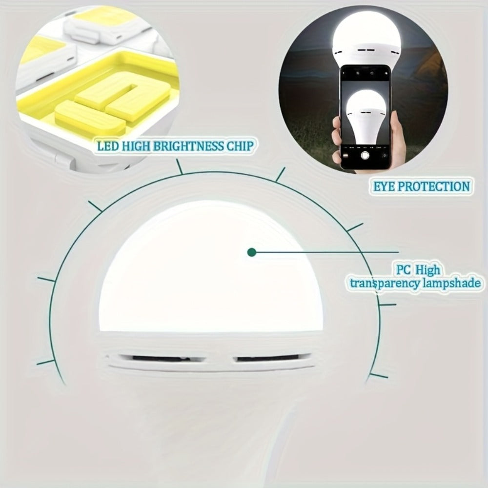 Emergency Light Bulb for Power Outages, Self-Charging Battery Backup LED Bulb 1200mAh 60 Watt Equivalent, Stays On During Blackout, E26 Base Rechargeable Backup Bulb for Home Safety Daily Use
