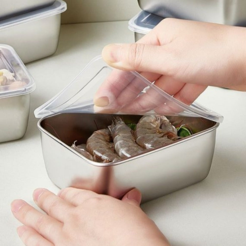 Stainless Steel Food Storage Containers with Lids Set - Meal Prep Lunch Box, Refrigerator & Kitchen Organizer, Outdoor Picnic Bento Box