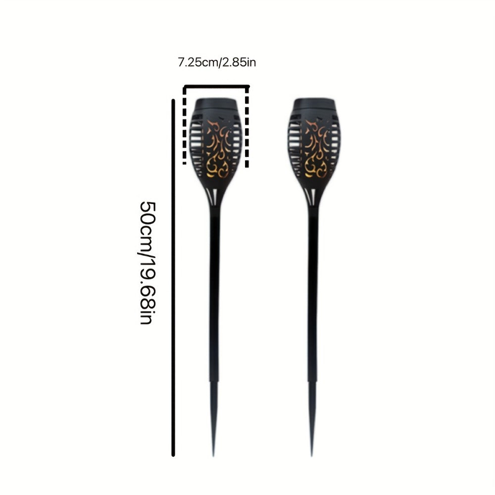 Solar Torch Lights Flickering Flame Outdoor ¨C Auto On/Off Dancing Flame Solar Garden Lights IP54 Waterproof | Landscape Pathway Torch for Garden, Yard, Patio & Christmas Decoration | 6/8/12pcs Blue