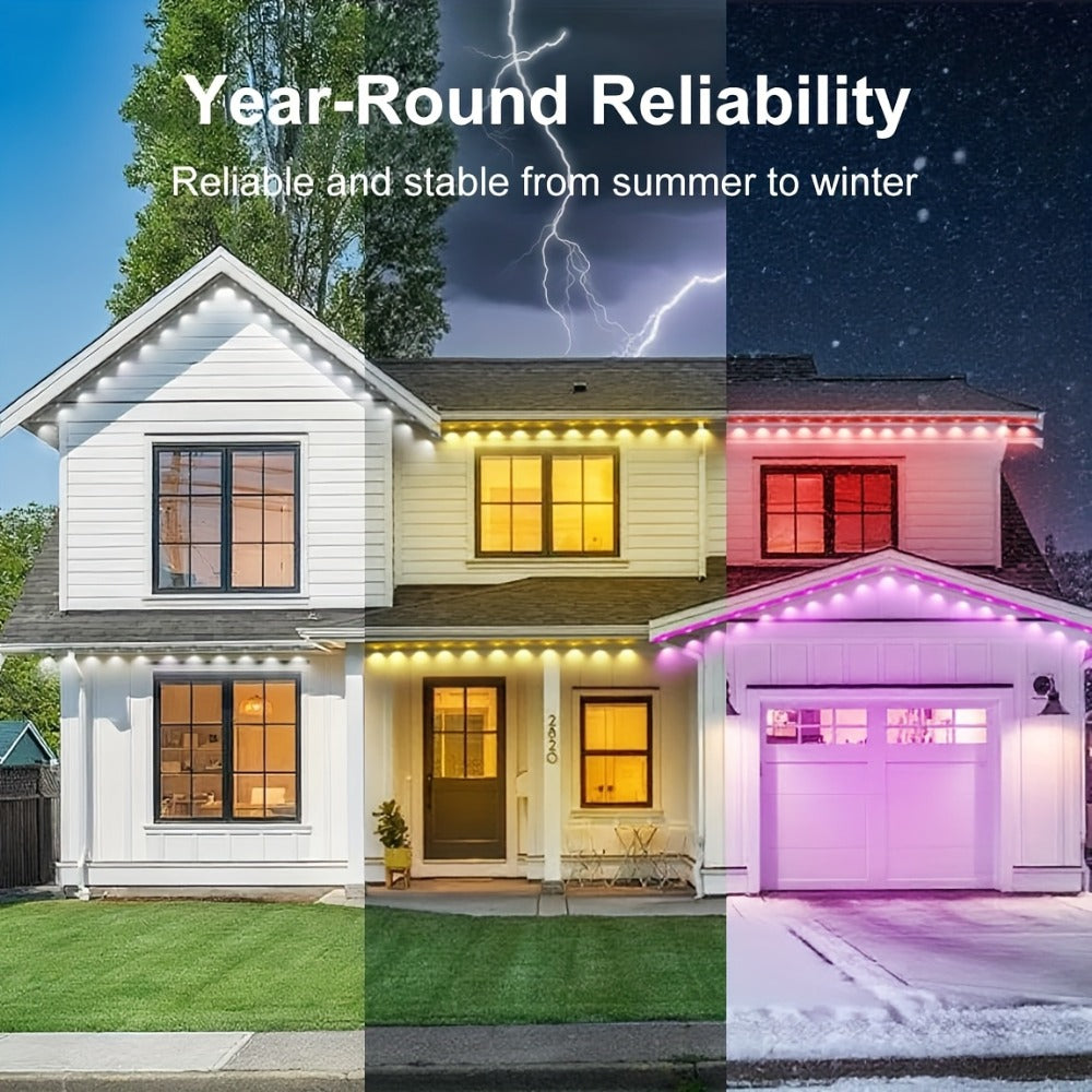 Permanent Outdoor Lights IP67 Waterproof ¨C RGB LED Eaves Light, App & Remote Control, Color Changing for Halloween, Christmas, Holiday, Party & Daily Roof Lighting (20/30/50/100/200/300/500 FT)