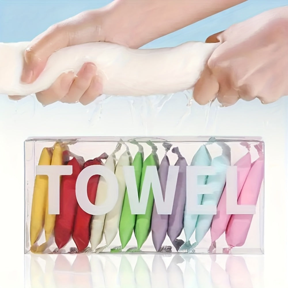 Compressed Disposable Face Towels 36pcs ¨C Pure Non-Woven Fabric Makeup Remover Wipes, Individually Wrapped Thickened Skin-Friendly Cleansing Cloths, Portable Travel Facial Towel Set Mixed Color