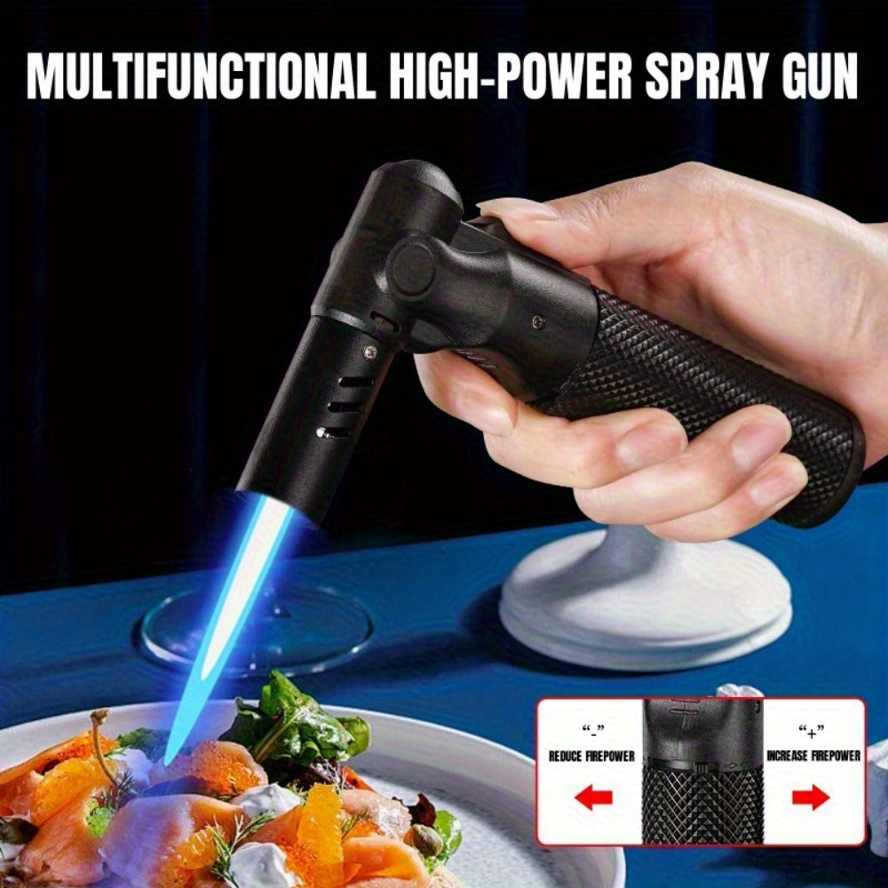 Windproof Torch Lighter ¨C Refillable Jet Flame Butane Lighter with 360¡ã Inverted Ignition, 1800¡ãC High Temp Blowtorch, Flame Size Adjustment, Portable for Camping, BBQ, Welding, Soldering (Butane Not Included)