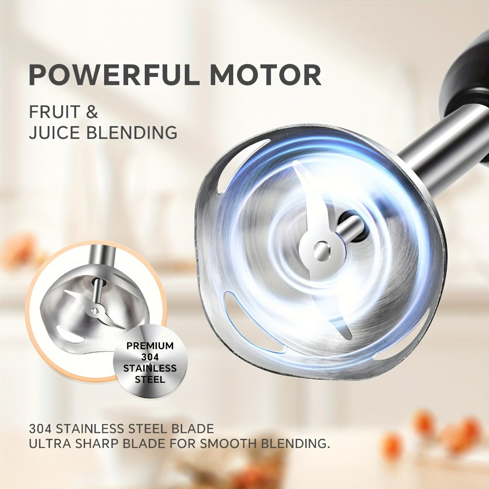 Immersion Blender 400W Handheld Stick Mixer with 2 Speeds & Turbo Mode 304 Stainless Steel Blades ¨C Corded Hand Blender with Detachable Base for Soup Smoothie Puree Baby Food