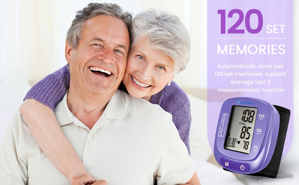 Blood Pressure Monitor Wrist Cuff with Oximeter Fingertip ¨C Digital BP Machine Home Use, 120 Memory, Portable Case & Battery Included, Fully Automatic Hypertension Tracker