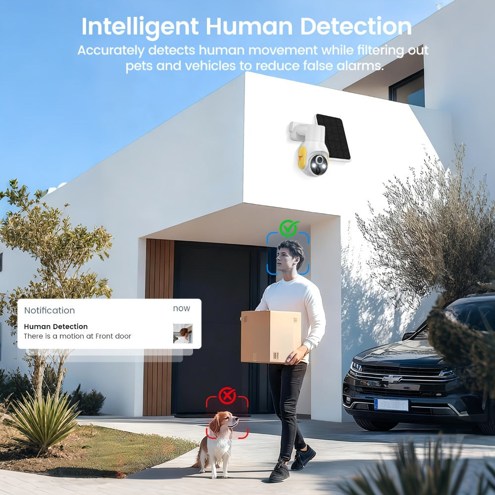 Solar Security Camera Wireless Outdoor 4G | 960P Color Night Vision PIR Motion Detection Two-Way Talk Cloud Storage | Battery Powered Home Security Camera 2.4GHz