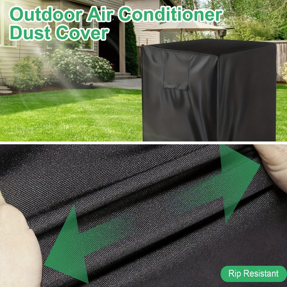 Outdoor AC Unit Cover 30x30x32 Inch Waterproof | Air Conditioner Protector with Drawstring Closure for Condenser & HVAC ¨C All-Weather UV & Rain Shield, 210D Oxford Cloth, Black