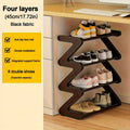 4-Tier Shoe Rack Upgraded Metal Tubes ¨C Multi-Layer Shoe Storage Organizer with Thickened Plastic Parts for Entryway, Doorway, Bedroom, Hallway & Dorm ¨C Graphite Black, Pink, Gray & Blue