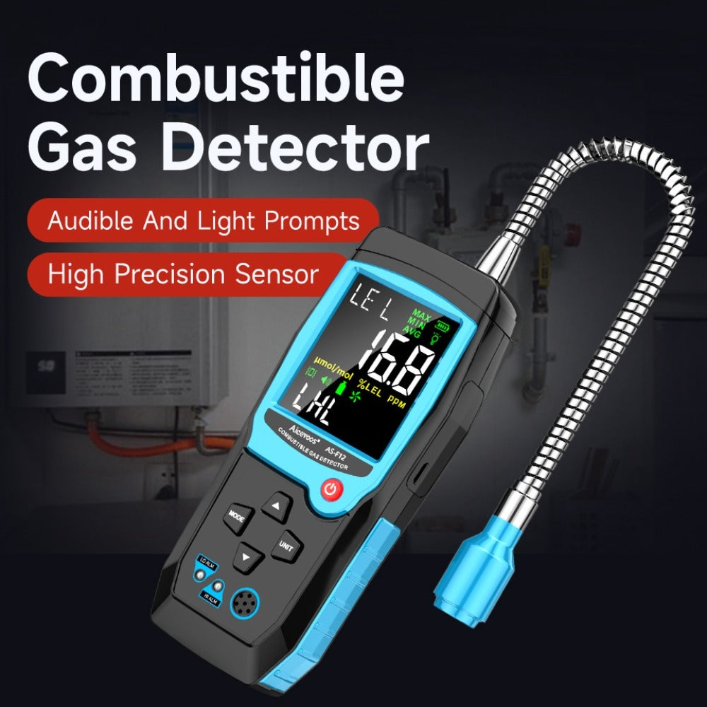 Gas Leak Detector Combustible Gas Detector Aicevoos AS-F12 Natural Gas Methane Tester Sound Light Alarm Electrochemical Sensor Home Industrial Safety