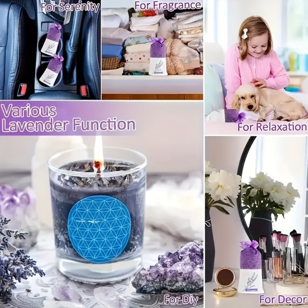 Lavender Scented Sachets Bags for Drawer Wardrobe Closet Car Fragrance - 5A Grade Fresh Purple Lavender Aroma Home Freshener Moth Repellent Gift Set 5pcs or Trial Pack