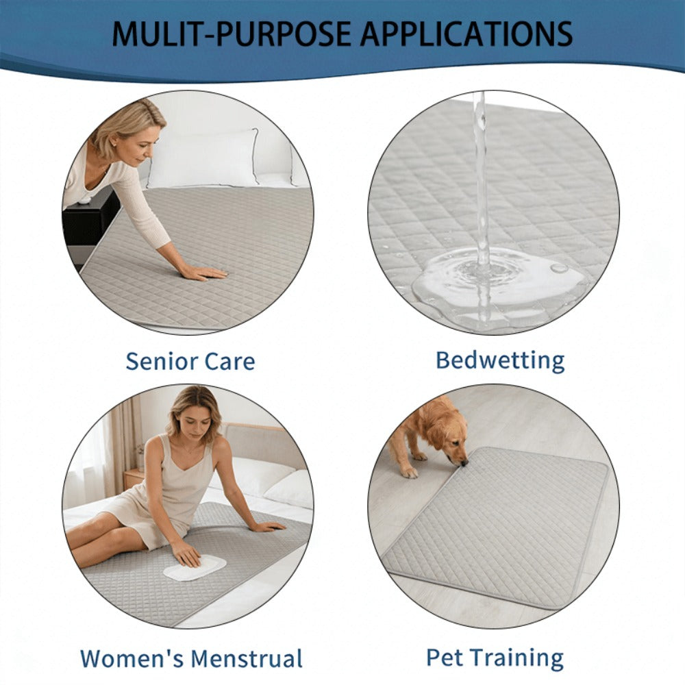 Washable Leak-Proof Mattress Protector for Seniors - Breathable Mesh Polyester, Urinary Incontinence & Bedwetting Pad | Twin, Full, Queen, King