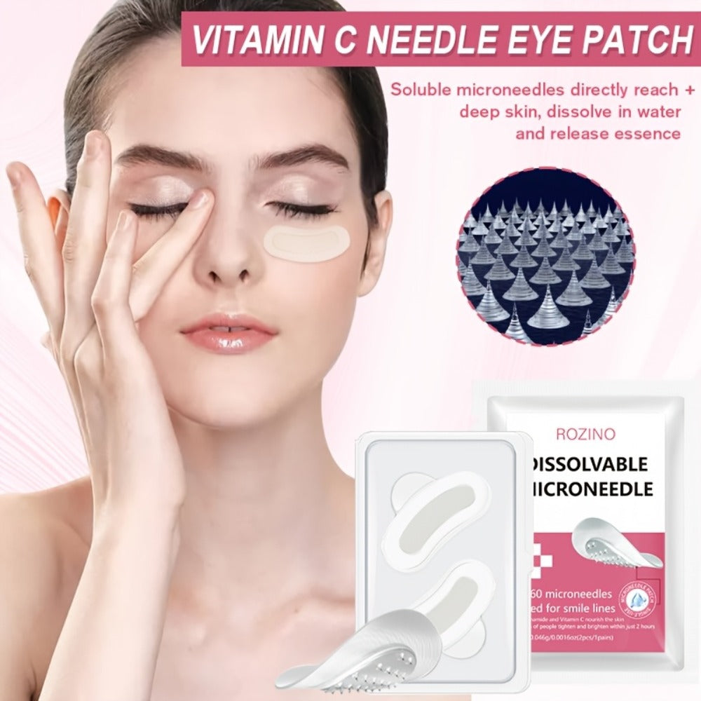 Microneedle Patches Hyaluronic Acid Niacinamide Dissolving Face Patches for Forehead Smile Lines Eye Area Deep Moisturizing Skin Smoothing Brightening Treatment 8pcs