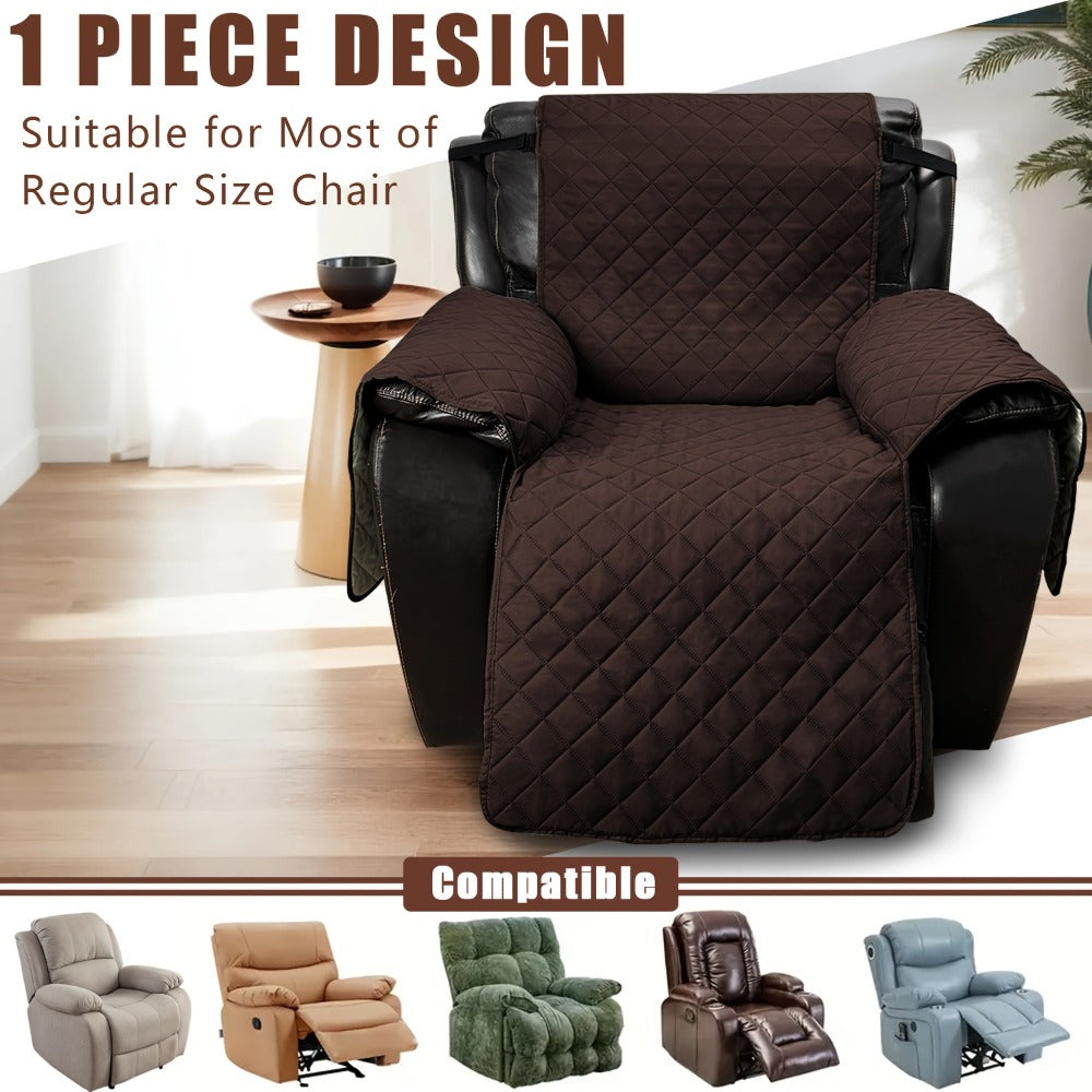 Non-Slip Recliner Chair Cover Sofa Slipcover with Elastic Straps Washable Pet Furniture Protector Indoor Outdoor 8 Colors