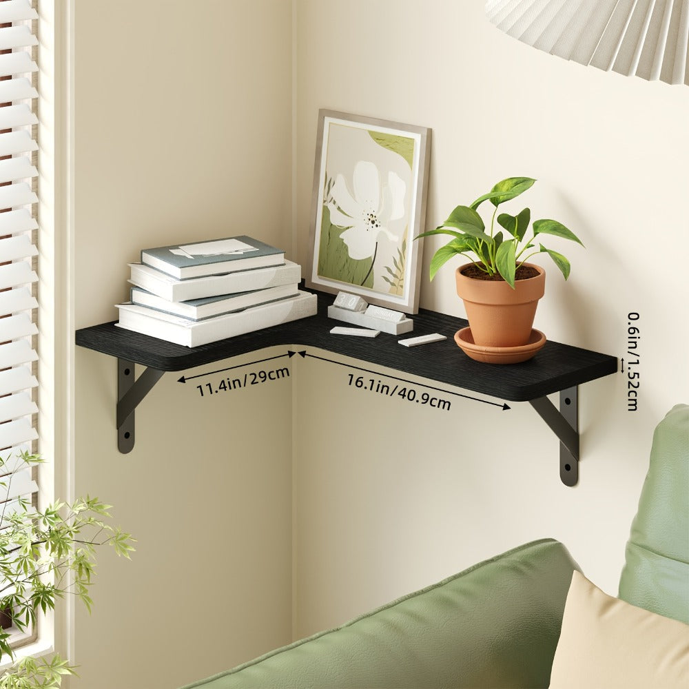 Corner Floating Shelves Wall Mounted Set ¨C Multi-Color Rustic Corner Shelf for Bedroom, Bathroom, Kitchen & Living Room